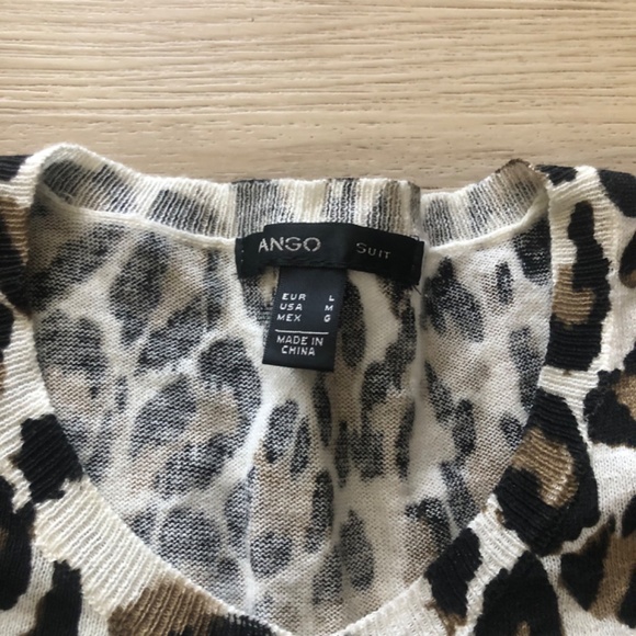 Mango Leopard Print Button Down Top - Picture 3 of 9